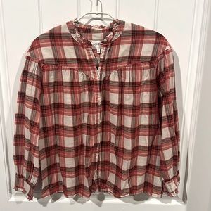 the Great plaid button up blouse